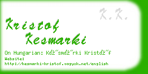 kristof kesmarki business card